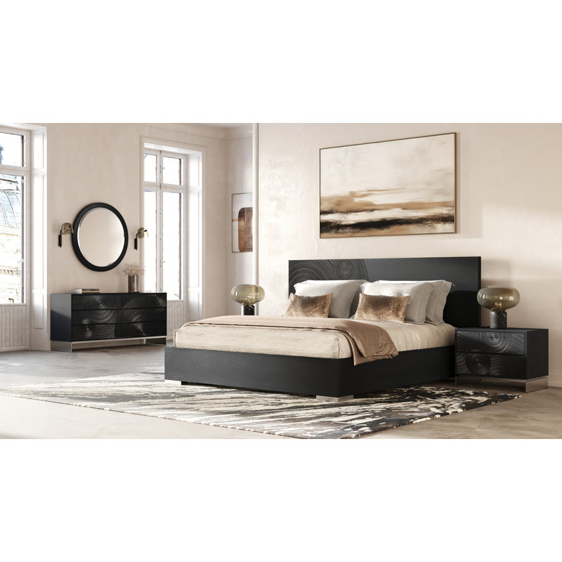 Lamod Cirque - Modern Black Ash Bedroom Set | Wayfair